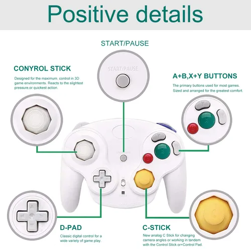 Vista 3 de TOOPONE Wireless Gamecube Controllers, Classic Gamecube Wavebird Wireless wii Controller Remote Gamepad Joystick for Nintendo Gamecube Console
