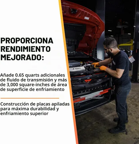 Vista 4 de Mishimoto MMTC-K2-14 Trans Cooler, Silverado/Sierra 1500 V8 2014-19, plata