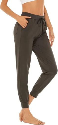 Vista 4 de AvaCostume Pantalones deportivos ligeros de algodón para mujer, pantalones deportivos de yoga, pantalones casuales con bolsillos