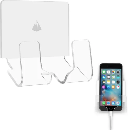 Vista 9 de Soporte de pared adhesivo para teléfonos inteligentes iPhone Montura para batería externa de pared (Negro)