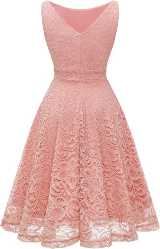 Vista 3 de Bbonlinedress Women Floral Lace Wedding Bridesmaid Dress Formal Cocktail Party Short Homecoming Dress