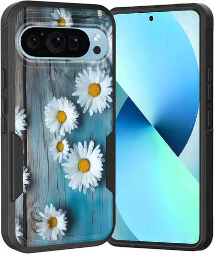 Vista 27 de Funda para Pixel 6A, Híbrida de Doble Capa de Servicio Pesado Resistente a Prueba de Golpes PC Duro + Funda Protectora de Silicona Suave para Google