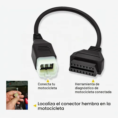 Vista 3 de Adaptador OBD2 apto para cable de diagnóstico de motocicleta KTM