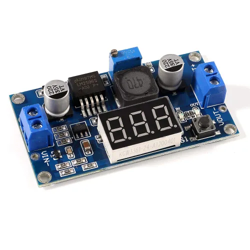 Vista 2 de 2 convertidores DC Buck LM2596s, regulador de voltaje ajustable de CC a CC reductor, módulo de potencia de 36 V, 24 V, 12 V a 5 V, 2 A
