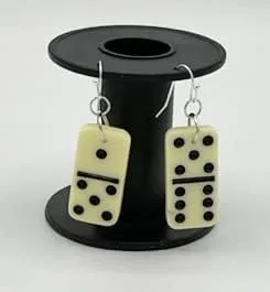 Vista 2 de Pendientes Mini Domino Wire Perforado Dork Nerd Geek Game Funky