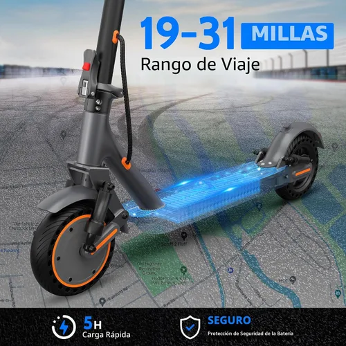 Vista 2 de Maxshot Electric Scooter, 350W/500W Powerful Motor, 19-22 MPH Max Speed, 15-28 Miles Range, Foldable escooter with Dual Braking Systems, Smart APP