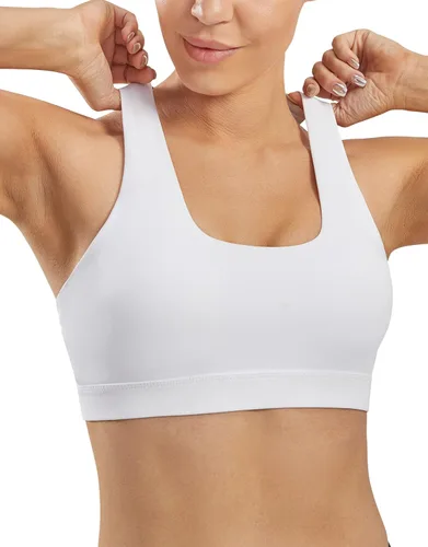 Vista 2 de AFITNE Brasier deportivo con tirantes para mujer, espalda cruzada, soporte medio, acolchado, entrenamiento, fitness, yoga, con copas extraíbles
