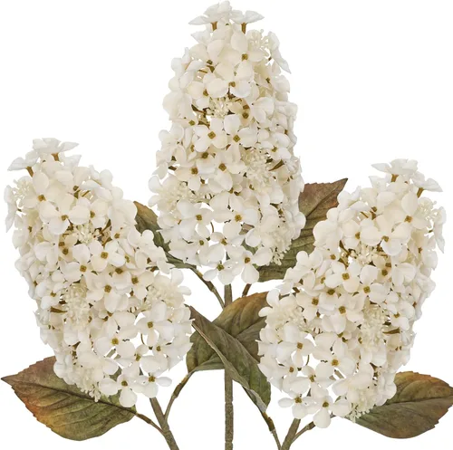 Vista 11 de Hollyone 3PCS Fall Brown Cone Hydrangeas Artificial Flowers Fake Fall Decor