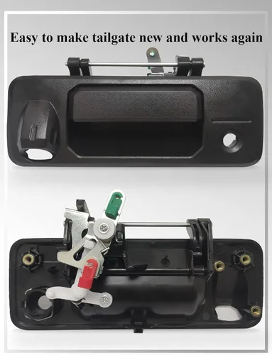 Vista 6 de SYOAUTO Manija de puerta trasera para Toyota Tundra 2014-2019 y Toyota Tacoma 2016-2020 manija de pestillo con orificio trasero para cámara