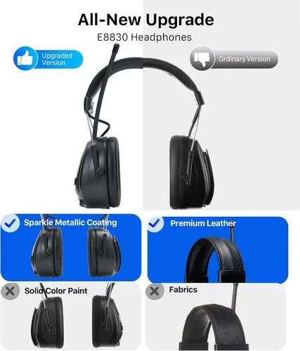 Vista 7 de Digital AM FM Radio Headphones, Hearing Protection Earmuff for Adult, 30dB SNR for Mowing, Construction, Chainsaw