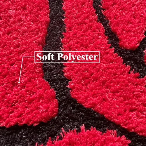 Vista 5 de LEVINIS Alfombras de baño con rosas rojas para baño, antideslizante, absorbente, alfombra de baño, alfombra de baño, alfombra de área floral suave