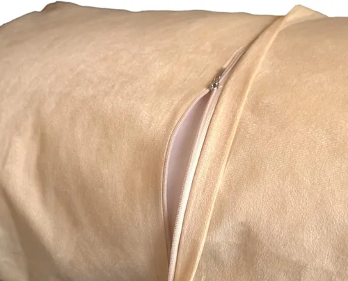 Vista 7 de Funda de almohada corporal en patrón de terciopelo gofre, funda de almohada corporal beige con cremallera de 21 x 54 pulgadas, 1 pieza, adecuada