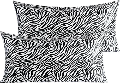 Vista 81 de NTBAY Paquete de 2 fundas de almohada estándar de satén para cabello y piel, lujosas y sedosas fundas de almohada con cierre de sobre, 20 x 26