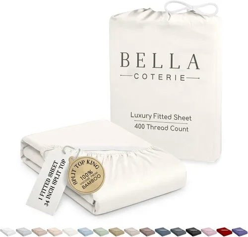 Vista 35 de Bella Coterie - Sábana bajera ajustable de viscosa de bambú de lujo, tamaño individual, 100% cultivada orgánicamente, ultrasuave, refrescante
