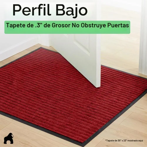 Vista 9 de Gorilla Grip - Tapete afelpado original de goma con perfil bajo, resistente, duradero, impermeable y fácil de limpiar para interior y exterior Rojo