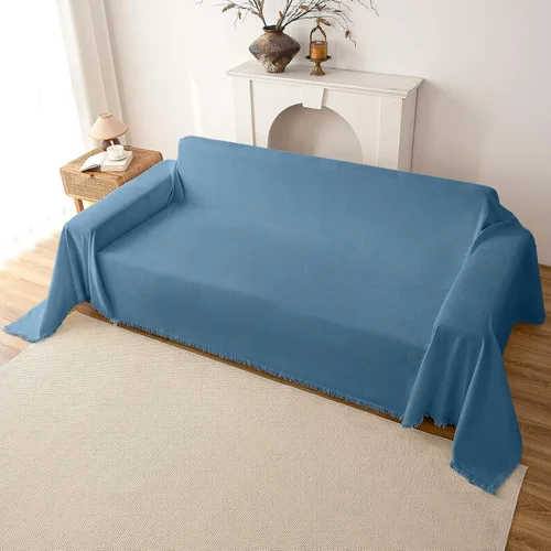 Vista 10 de Funda de felpilla para sofá, funda suave con borlas para sofá, funda de sofá para sofá de 2 puestos, funda de sofá, protector de muebles lavable