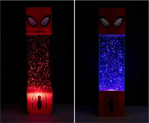 Vista 5 de Lámpara de mesa USB Marvel Spider-Man con luz LED de destellos Lámpara de mesita de noche para dormitorio, escritorio, sala de estar Artículos
