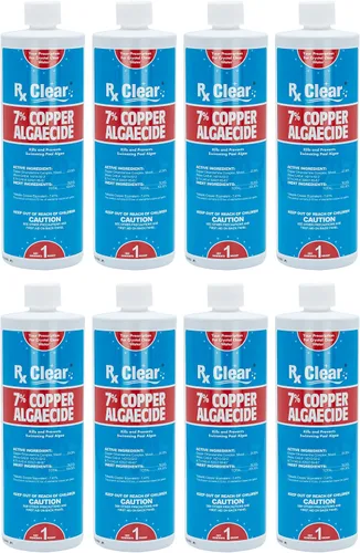 Vista 6 de Rx Clear 7% de algicida de cobre Botellas de un cuarto de galón Paquete