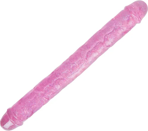 Vista 17 de Consolador doble de cristal de 11.8 x 1.37 pulgadas, consolador largo anal realista con pene, suave y flexible con venas y glande, juguetes sexuales
