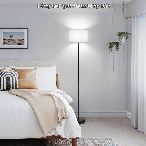 Vista 4 de FOLKSMATE Lámpara de pie para sala de estar, lámpara de pie LED moderna y simple, lámpara alta minimalista para dormitorio, sala de estar, oficina