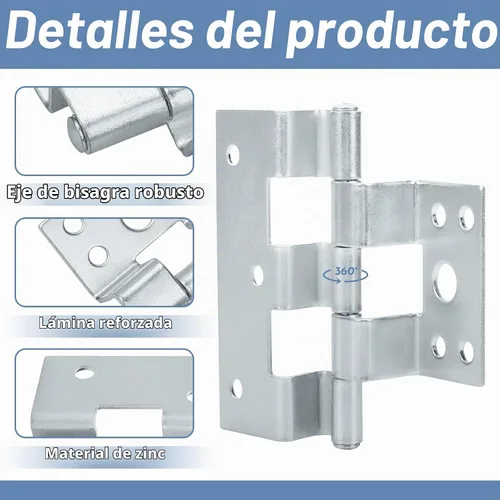 Vista 3 de Paquete de 3 bisagras de puerta para puertas combinadas de repuesto
