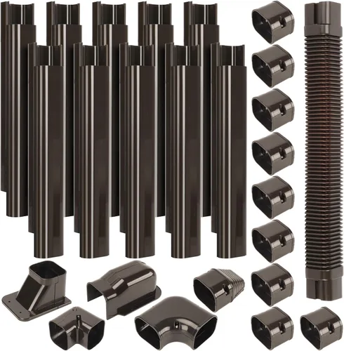 Vista 9 de BEWAVE Kit de cubierta de mini línea dividida de 3 pulgadas y 10 pies, kit de cubierta decorativa de tubería de PVC para mini aire acondicionado