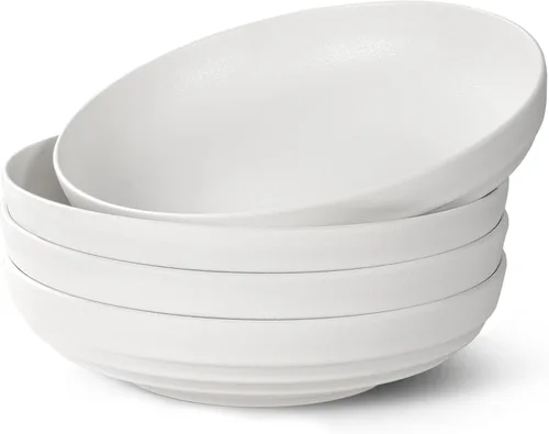 Vista 12 de HAPPY KIT Tazones de Pasta de Gres de 9'', Juego de 4, 42 Oz, Tazones Grandes para Ensalada con Esmalte Reactivo, Tazones de Cerámica para Servir