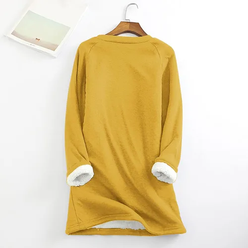 Vista 4 de Womens Sherpa Fleece Pullover Sweatshirts Plus Size Warm Winter Fuzzy Sweater Tops Long Sleeve v Neck Soft Loungewear