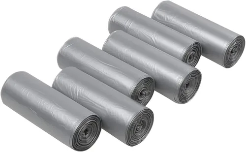 Vista 6 de Obstnny Bolsas de basura pequeñas de 4 galones, forros de basura grises, 150 unidades/6 rollos