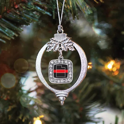 Vista 245 de Inspired Silver - Nana púrpura - Adorno de Navidad plateado - Adorno cuadrado para árbol de Navidad con circonita cúbica - Decoración colgante