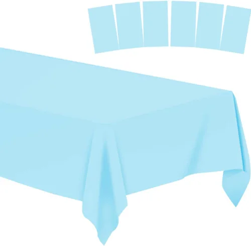 Vista 27 de Paquete de 2 manteles de plástico desechables, manteles de plástico para barbacoa, picnic, cumpleaños, bodas, fiestas, impermeables y a prueba
