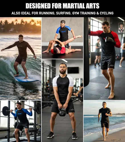Vista 7 de Elite Sports MMA, BJJJ, No-Gi, protección de entrenamiento de manga corta