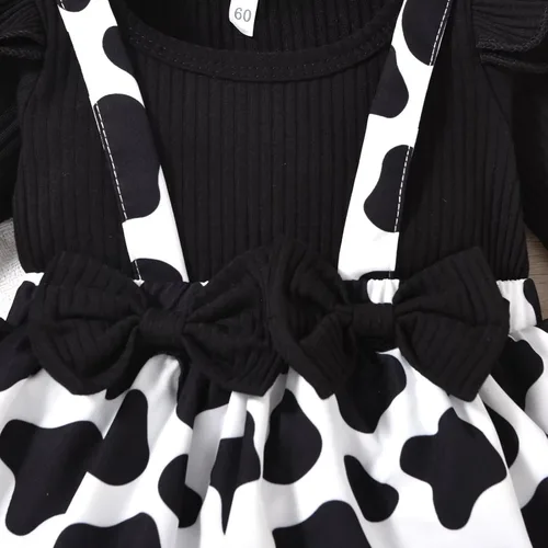 Vista 45 de Unutiylo Ropa de bebé recién nacida prematura con tirantes, traje de otoño e invierno, traje de manga larga con volantes