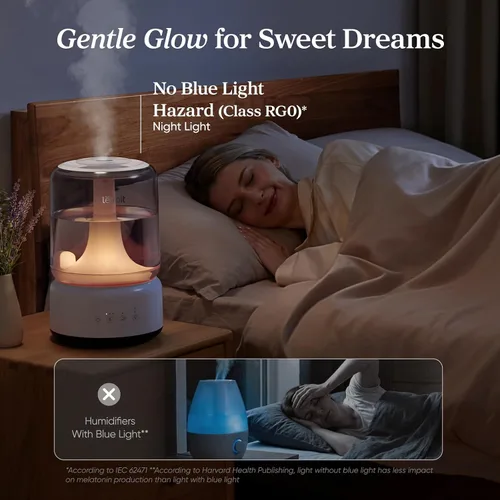 Vista 4 de LEVOIT Humidificadores para dormitorio, habitación grande de 4.2 L con 21 dB, hasta 42 horas de funcionamiento, piezas aptas para lavavajillas