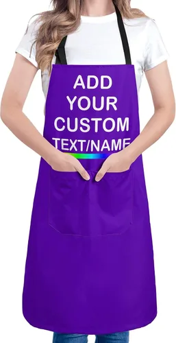 Vista 8 de Delantal personalizado Añadir imagen Texto Nombre Diseño personalizado Cocina Delantales de cocina