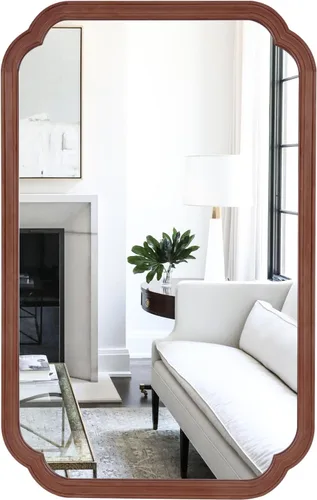 Vista 58 de Espejos de Baño de Madera para Montar en la Pared, 16" x 20" Marco de Madera Rústica Espejos de Pared Decorativos para Sala de Estar o Dormitorio