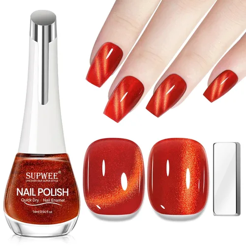 Vista 10 de Esmalte de uñas de ojo de gato con perla de sirena, secado rápido, esmalte de uñas magnético sin gel con imán, esmalte de uñas de ojo de gato