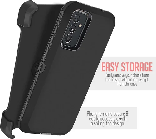 Vista 3 de diseñado para Samsung Galaxy A82 Quantum 2, funda de protección de cuerpo completo, resistente con clip de cinturón integrado, protector de pantalla