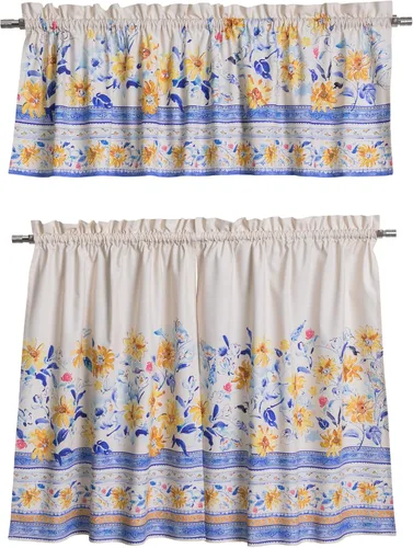 Vista 60 de Maison d' Hermine Juego de cortinas de cocina para ventanas, juego de cortinas de cocina 100% algodón, cenefas para el hogar [2 niveles