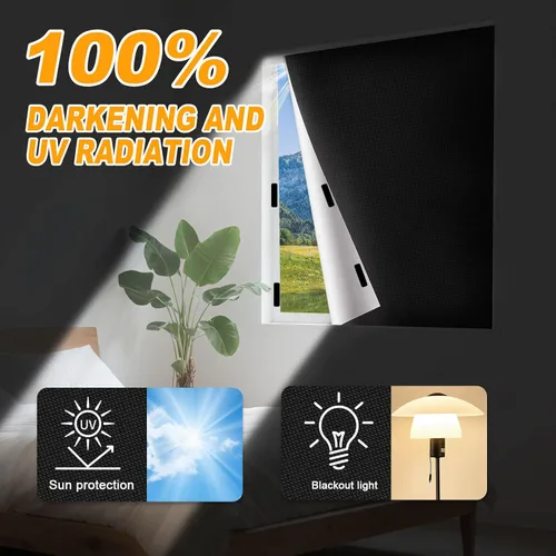 Vista 4 de Cortinas opacas para dormitorio, cubierta opaca portátil para ventana, persianas opacas sin taladro, cortinas opacas cortables, para ventanas
