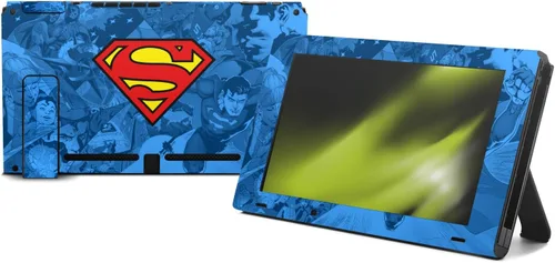Vista 2 de Head Case Designs Officially Licensed Superman DC Comics Collage Logos and Comic Book Vinyl Sticker Gaming Skin Decal Cover Compatible with Nintendo