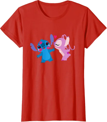 Vista 72 de Disney Stitch and Angel - Camiseta para el día de San Valentín Negro