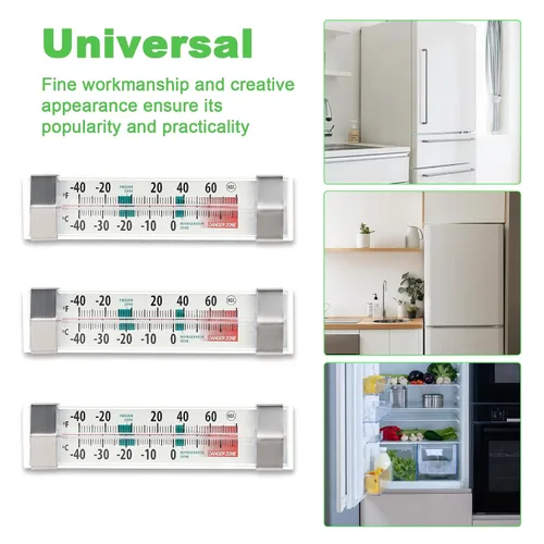 Vista 4 de Paquete de 6 termómetros para refrigerador, congelador, impermeable, analógico, esfera grande, preciso, fácil de leer, amplio rango de -40°F a 80°F