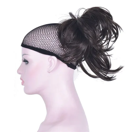 Vista 9 de Aimole Peluca de cabello sintético con clip y clip ajustable, extensiones cortas de cabello sintético (12TT26)