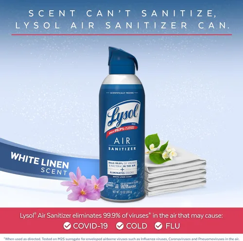 Vista 3 de Lysol Spray desinfectante + desinfectante de aire, lino crujiente y lino
