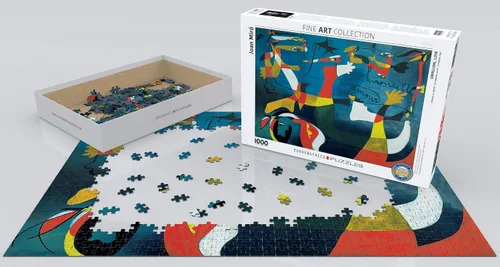 Vista 3 de EuroGraphics Swallow Love by Joan Miro - Rompecabezas (1000 piezas), color blanco