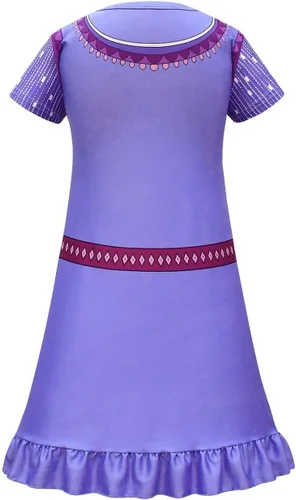 Vista 2 de Disfraz de princesa para niñas, vestido lindo de dibujos animados morados