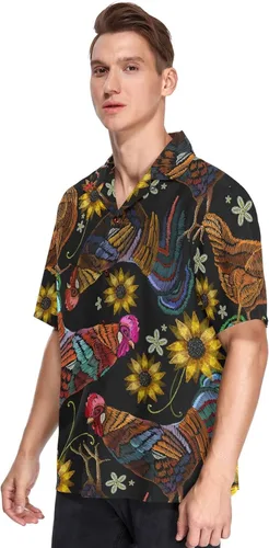 Vista 2 de Camisas hawaianas de manga corta para hombre, camisas de playa para hombre