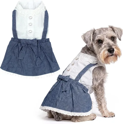 Vista 29 de Parisian Pet Chambray - Vestido para perro - Ligero sin mangas para perro, niña, talla XS Chambray en general