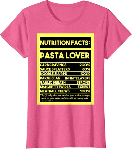 Vista 61 de Pasta Lover Nutrition Facts: The Ultimate Carb Connoisseur's T-Shirt Negro